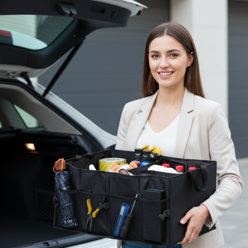 Organizér do kufra auta, taška do kufra auta so suchým zipsom, veľká Drivio24