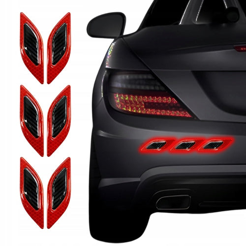 6x Reflexné nálepky na auto, ochranná fólia 3D Drivio24