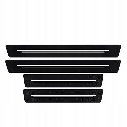 Ochranné nálepky na prahy auta, 4 ks, uhlíkové vlákno, fólia + stierka na lepenie Drivio24