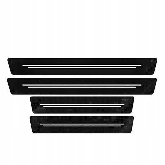 Ochranné nálepky na prahy auta, 4 ks, uhlíkové vlákno, fólia + stierka na lepenie Drivio24