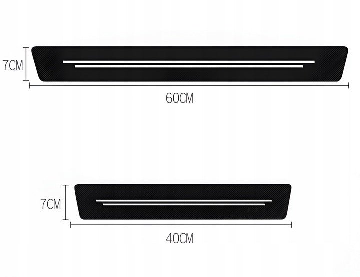 Ochranné nálepky na prahy auta, 4 ks, uhlíkové vlákno, fólia + stierka na lepenie Drivio24