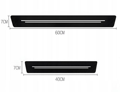 Ochranné nálepky na prahy auta, 4 ks, uhlíkové vlákno, fólia + stierka na lepenie Drivio24