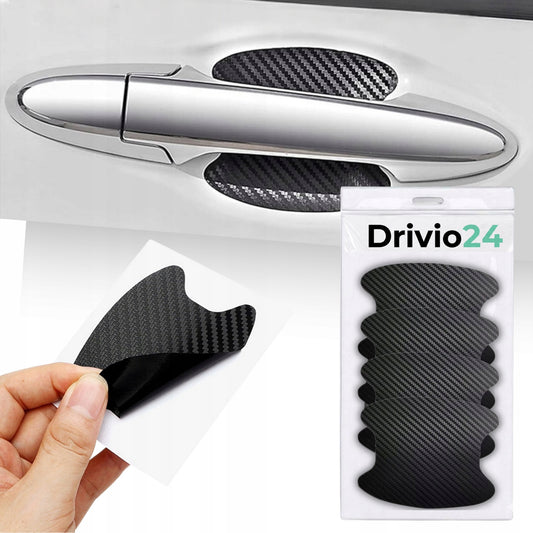 Ochranné nálepky carbon pod kliky dveří Drivio24 4 ks