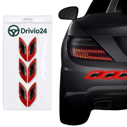 6x Reflexné nálepky na auto, ochranná fólia 3D Drivio24