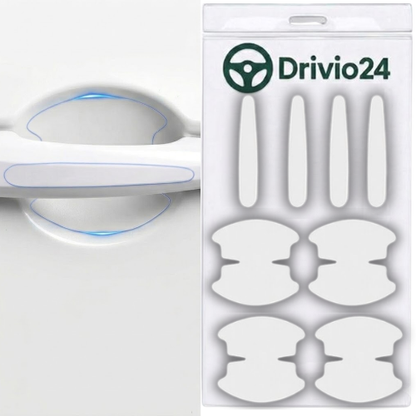 8x Ochranná fólia, nálepky pod dverné kľučky, bezfarebné, Drivio24