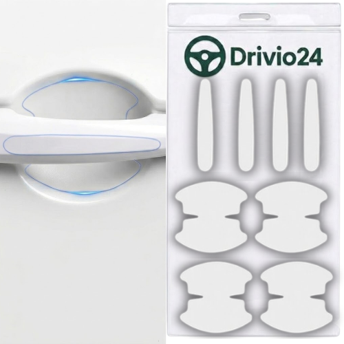 8x Ochranná fólia, nálepky pod dverné kľučky, bezfarebné, Drivio24