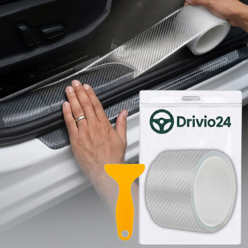 Silná uhlíková ochranná páska na prahy dverí auta, bezfarebná Drivio24