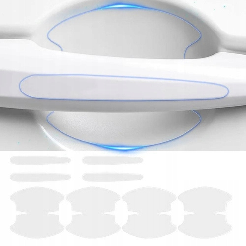 8x Ochranná fólia, nálepky pod dverné kľučky, bezfarebné, Drivio24