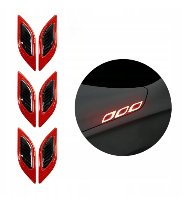 6x Reflexné nálepky na auto, ochranná fólia 3D Drivio24