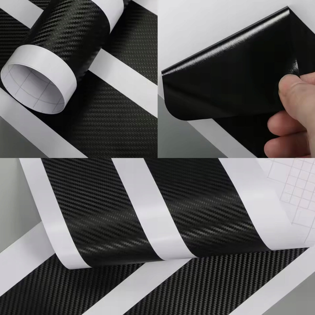 Sada 5x karbónové 3D lišty na prahy + kufor Drivio24