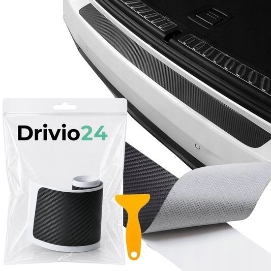 Ochranná fólie karbon 3D na práh kufru Drivio24 90 cm + stěrka
