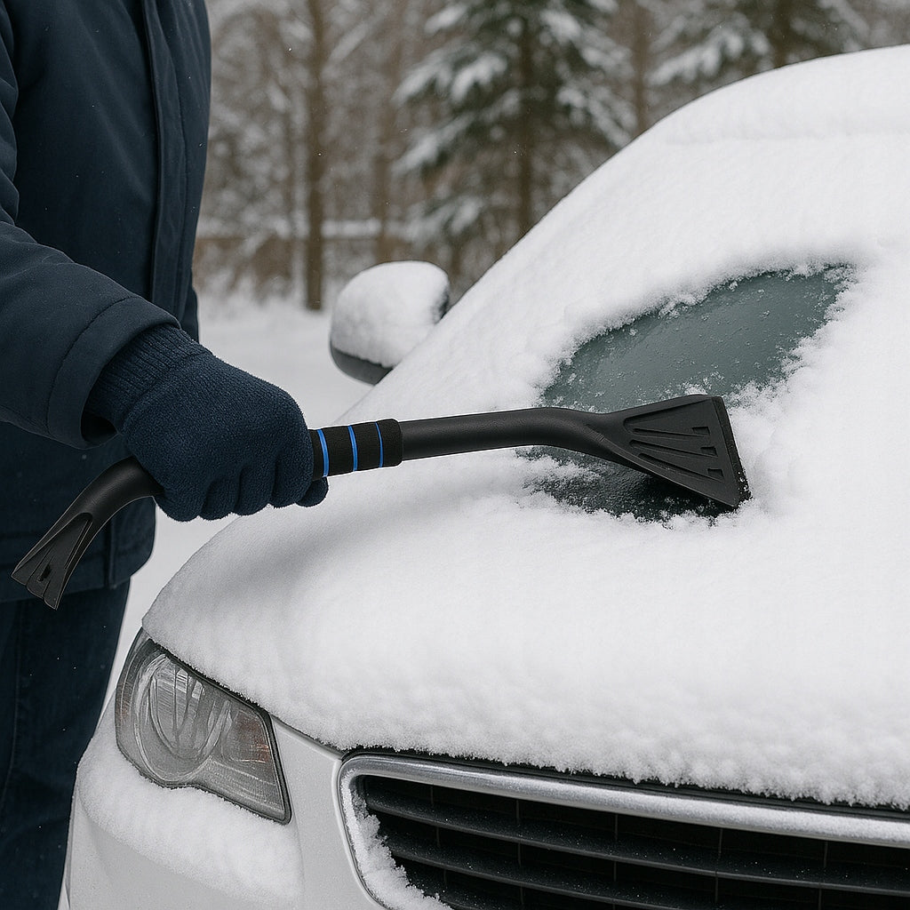 Škrabka na ľad na odstraňovanie snehu z auta, škrabanie čelných skiel, teleskopická 3 v 1 Drivio24