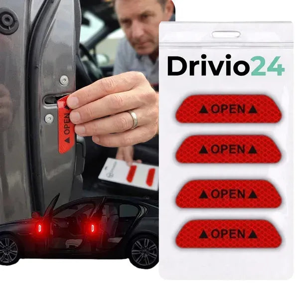 Naklejki odblaskowe OPEN – Zestaw Bezpieczna Widoczność Drivio24