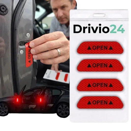 Naklejki odblaskowe OPEN – Zestaw Bezpieczna Widoczność Drivio24